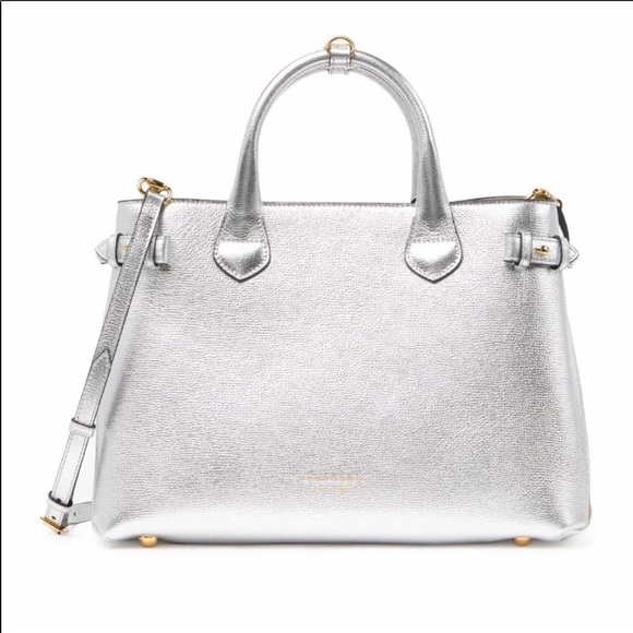 Burberry medium banner bag in silver - Picture 3 of 8